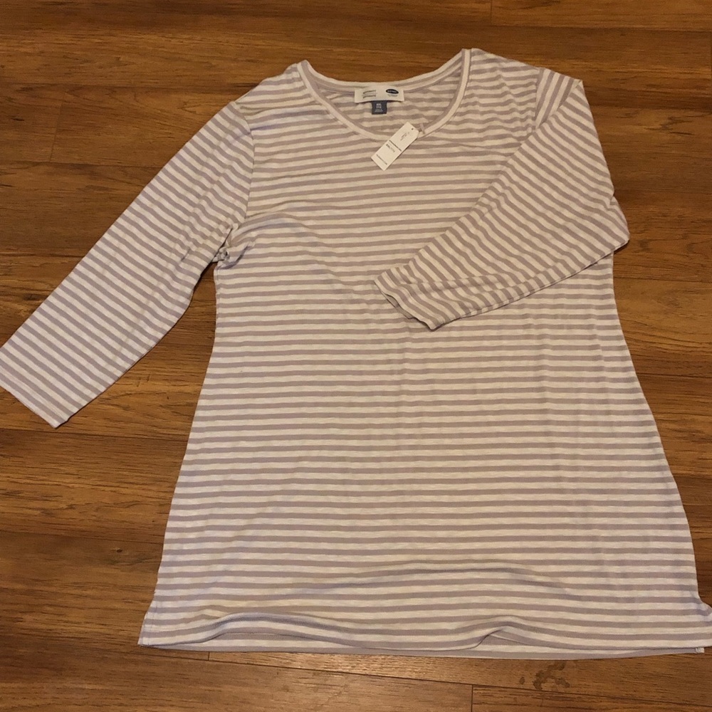 Old Navy Neutral Stripe Maternity Tunic Top